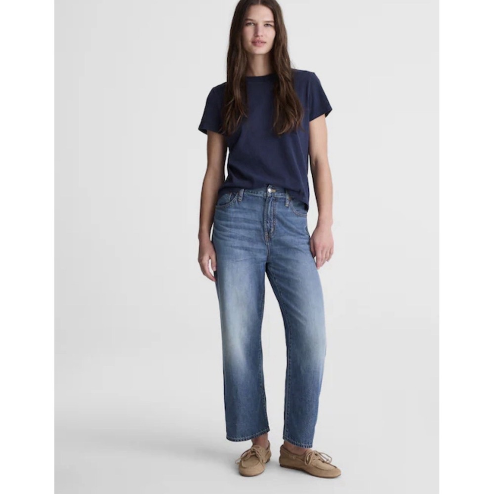 MADEWELL SIZE 26 The Perfect Vintage Wide-Leg Crop Jean in Airy Denim OaA109